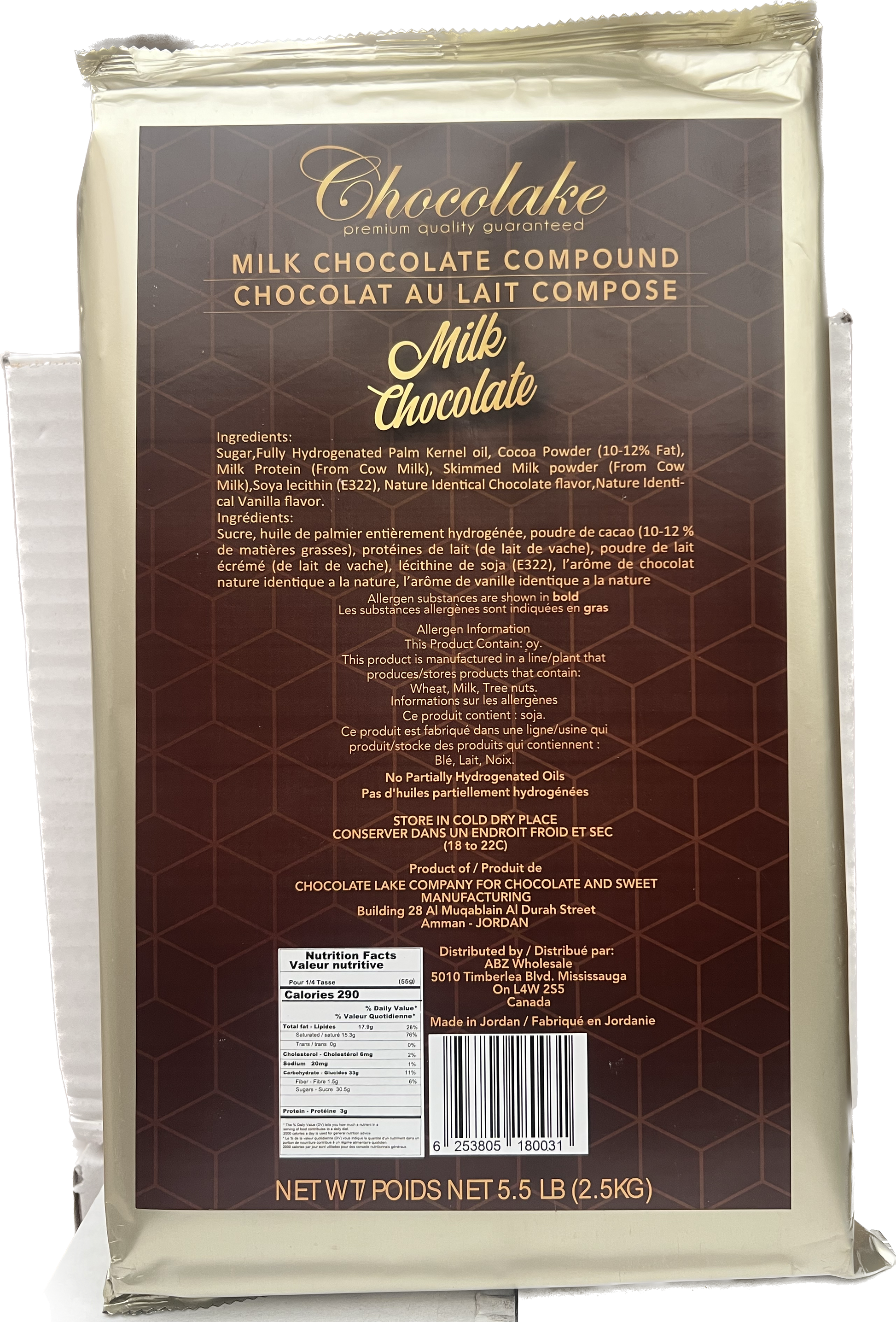 Milk Chocolate Block 2.5 kg SF0901011120 image 0
