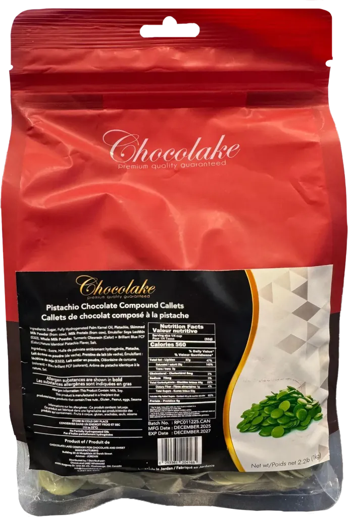[0640] Pistachio Chocolate Callets 1 kg*5 kg / case