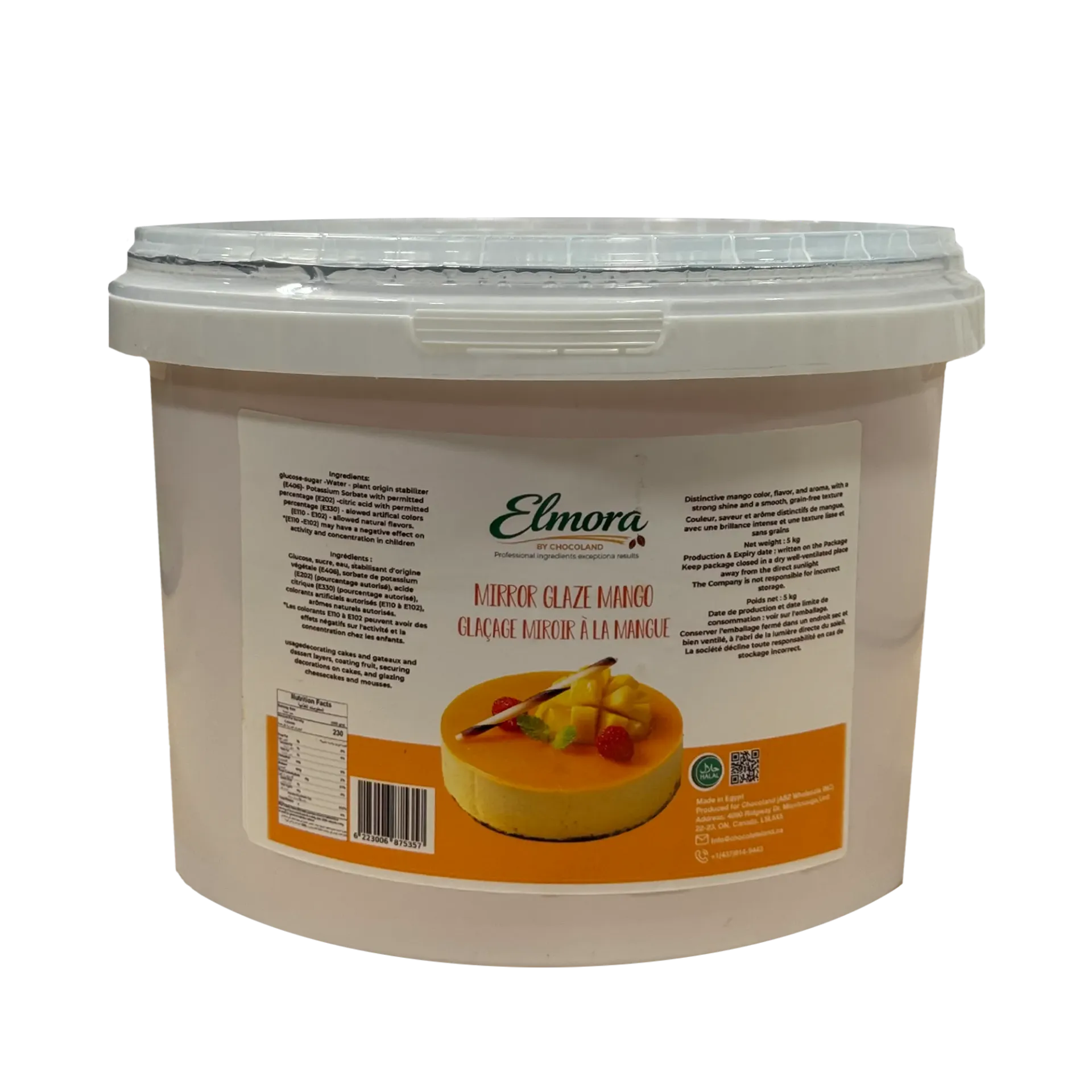 Mango Mirror Glaze 5 kg Pail