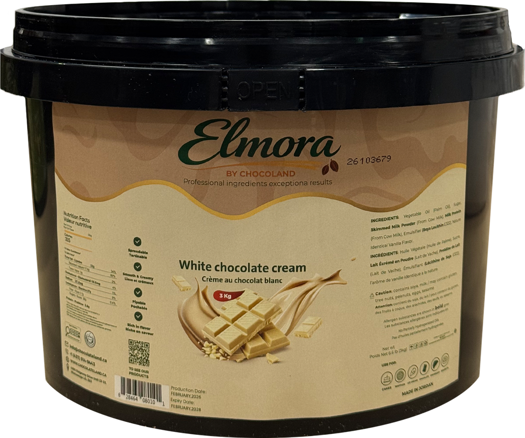 Elmora White Chocolate Cream 3 kg Pail