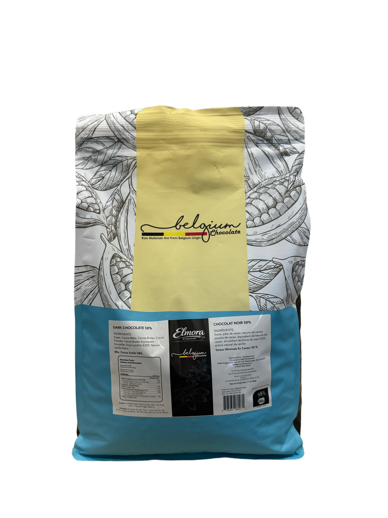 Elmora Belgium Dark chocolate Callets 58% 5 kg bag