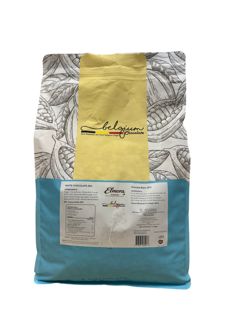 Elmora Belgium White chocolate Callets 28% 5 kg bag